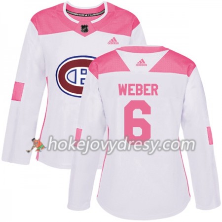 Dámské Hokejový Dres Montreal Canadiens Shea Weber 6 Bílá 2017-2018 Adidas Růžová Fashion Authentic